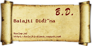 Balajti Diána névjegykártya